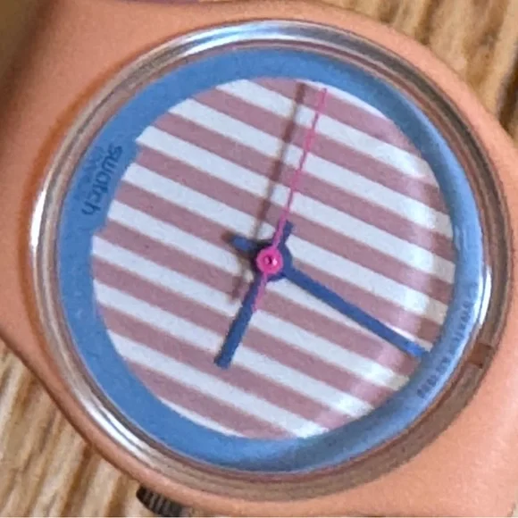 Swatch Swiss watch Kit Royale LP102 1987 tan band straps Swatch Swiss watch Kit Royale LP102 1987 tan band straps main image 2